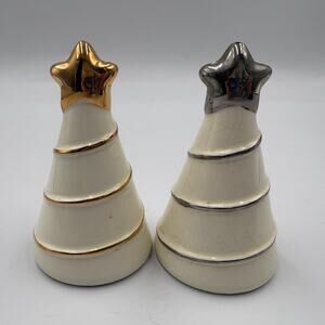 Russ Berrie Snowlit Settings Tree Shaped Salt Pepper Set
